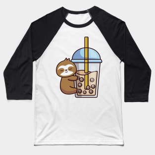 Sloth Loves Bubble Tea Baseball T-Shirt